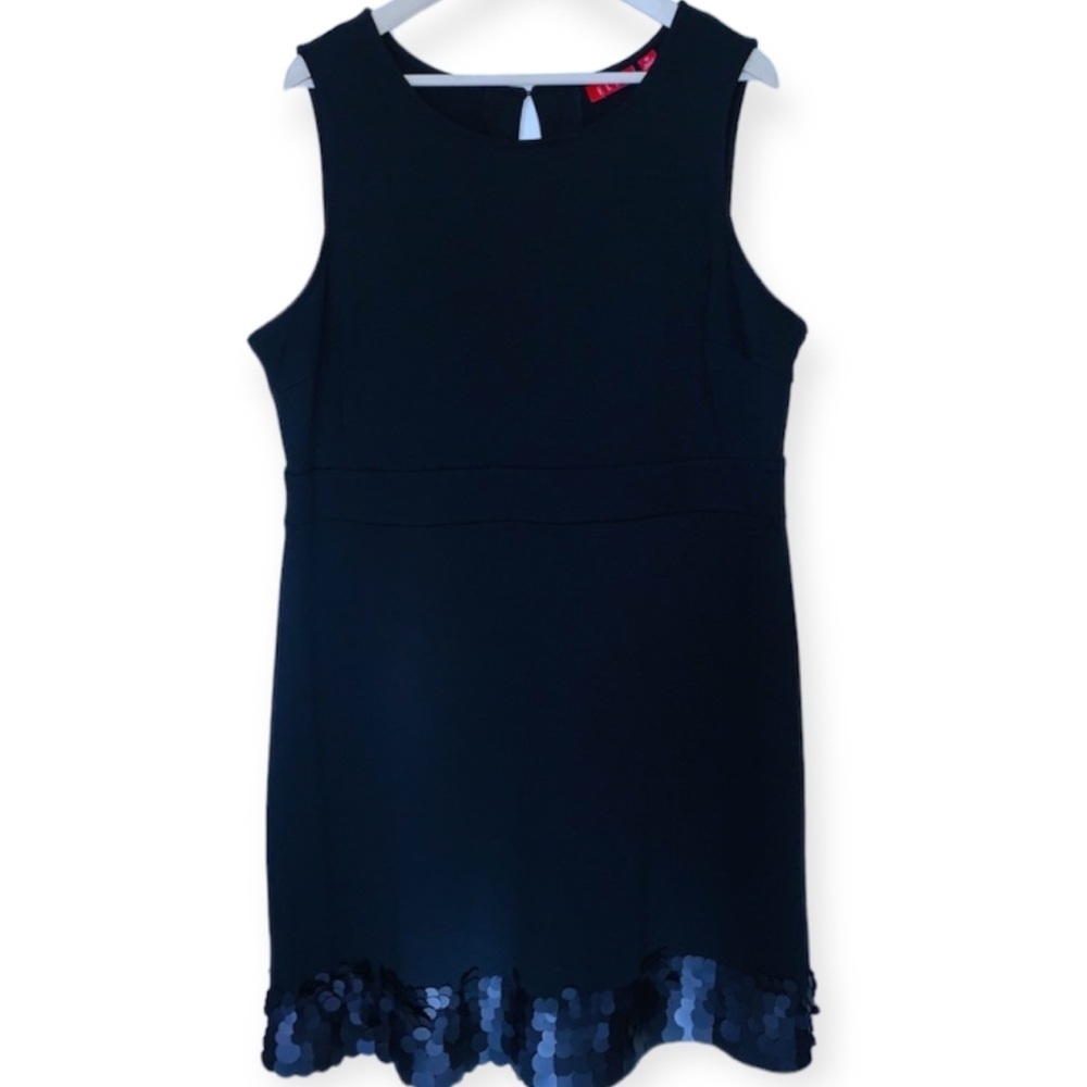 NWT Elle Black Sequin Trim Dress